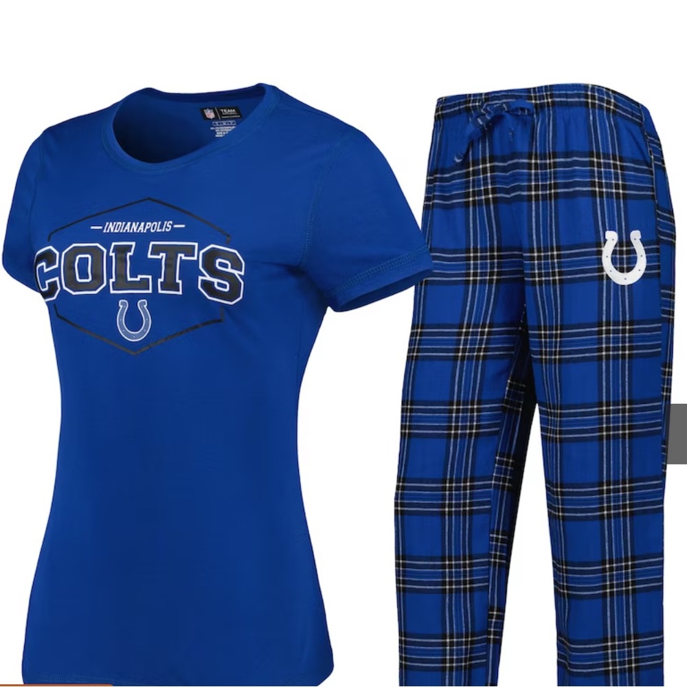 Women's Sport Royal/Black Indianapolis Colts Badge PJ Set. Sz.Small